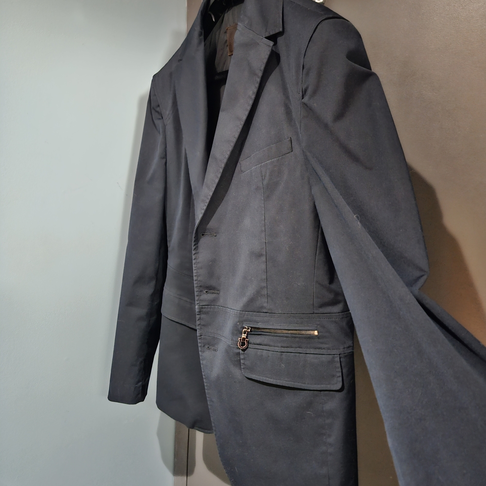 Salvatore Ferragamo Black and Brown Leather Label